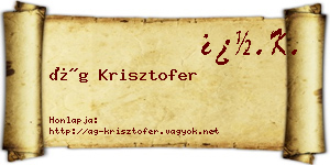 Ág Krisztofer névjegykártya