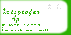 krisztofer ag business card